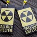 fallout shelter sign earrings post apocalypse atomic bomb nuclear radioactive earrings