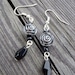 victorian dandy gothic lolita halloween roses earrings gray black silver vampire blood dark gothic