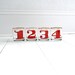 Vintage 70s Numbered Lowball Glasses - Orange, Graphic and Modern