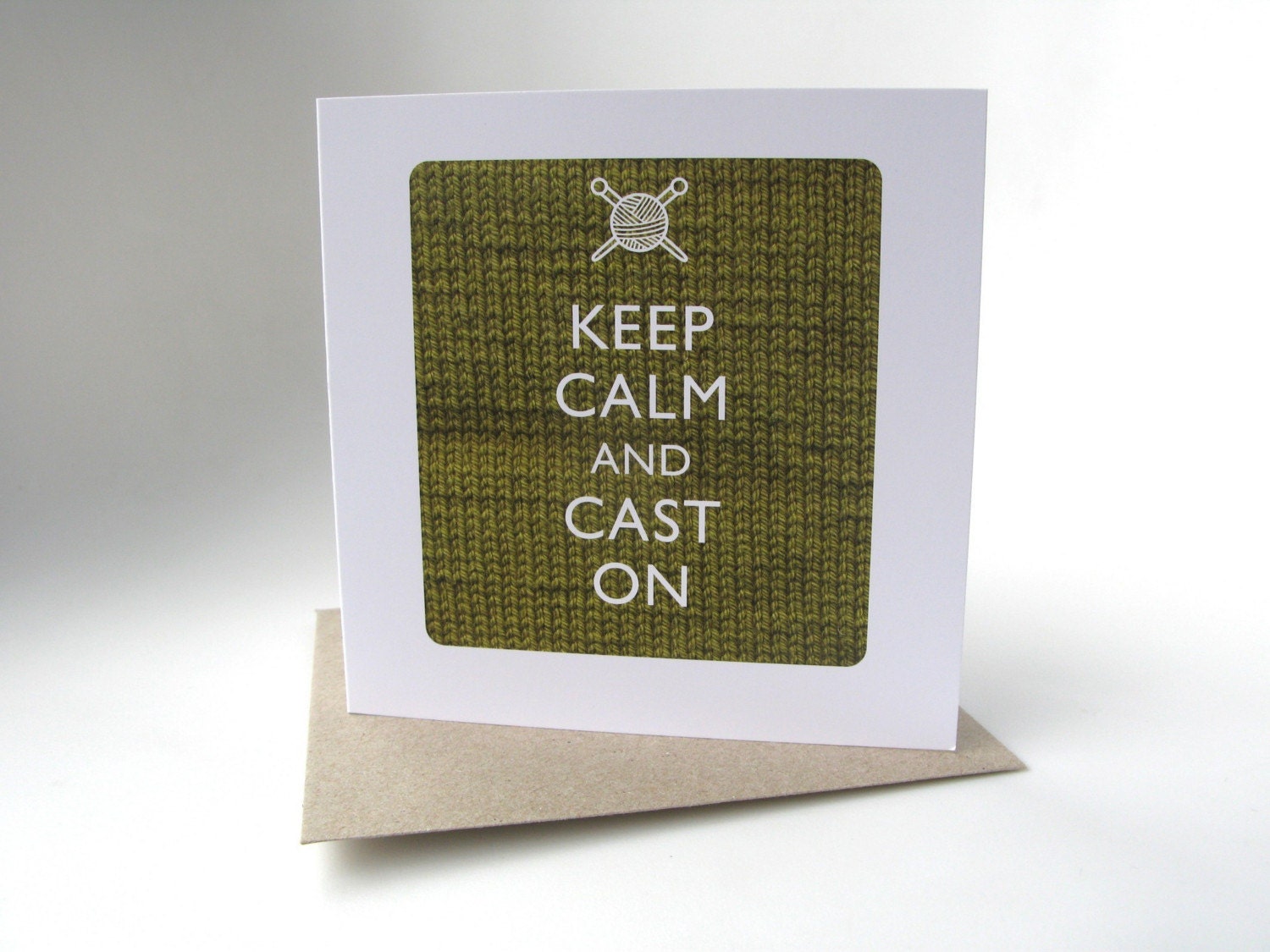 Keep Calm and Cast On greeting card