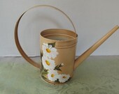 Sale/// Handpainted Daisies on Watering Can///Sale