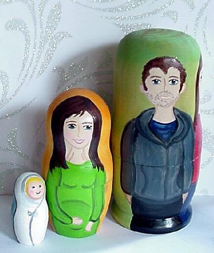 Buy announcements gift ideas - Baby Announcement Custom Nesting Dolls -Hand Painted Gift Ideas for Your Family