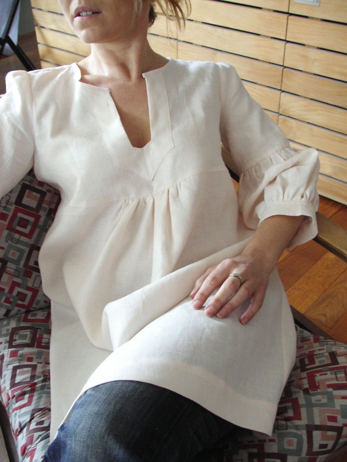 Dress or Tunic - My Garden -powder pink  linen  color