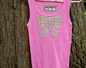 SALE Pink Tank Top with Bow, Girl, Teen, Woman