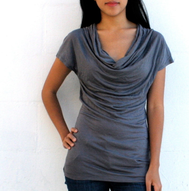 Classic Chic Cowl Neck Jersey Blouse - SARA