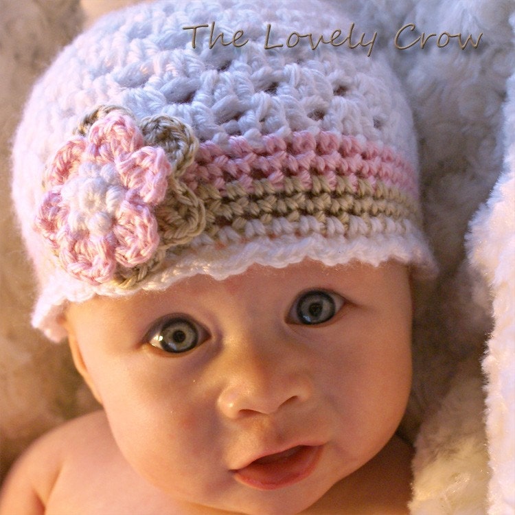 Baby Girl Hat Crochet Pattern for Ebeth's Princess Beanie - sizes from newborn to 4T digital