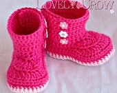 Booties Crochet Pattern Boots for BABY GARDEN BOOTS digital