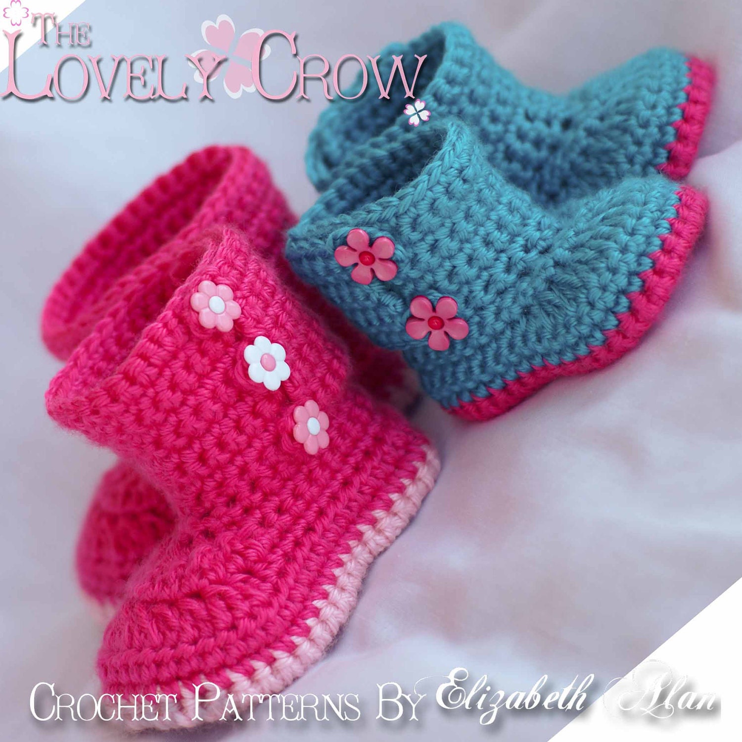 Boots Crochet Pattern Boots for Baby Garden Boots -  4 sizes - Newborn to 12 months. digital
