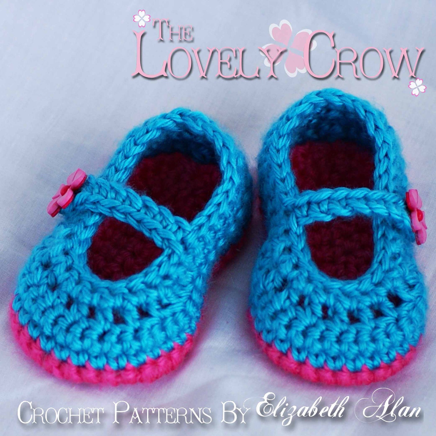 Girl Booties Crochet Pattern for Baby Teaparty Maryjanes -  4 sizes - Newborn to 12 months. 2 strap style options included. digital