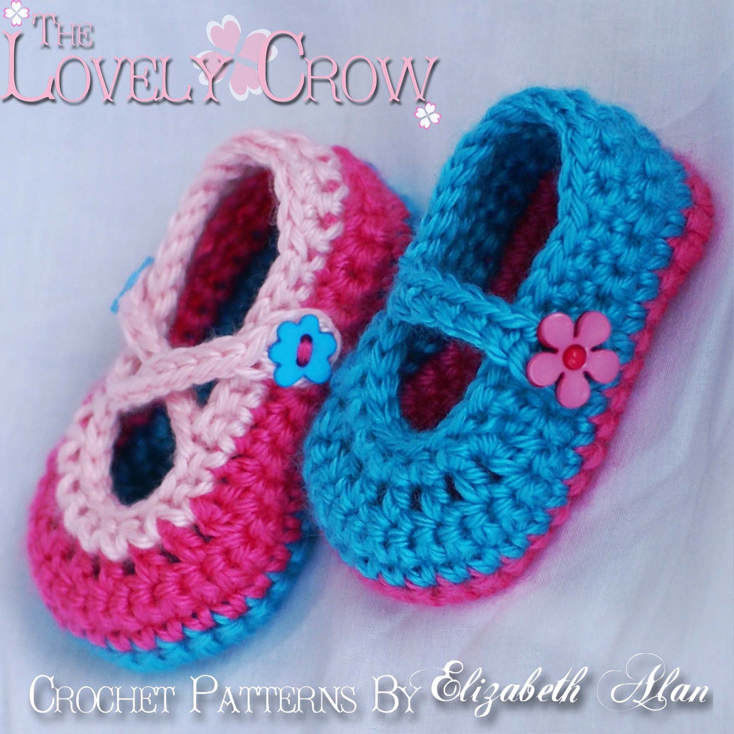Booties Crochet Pattern for Baby Teaparty Maryjanes -  4 sizes - Newborn to 12 months. 2 strap style options included. digital