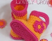 Rainboots Crochet Pattern Baby Rainboots  for Baby Goshalosh Boots -  4 sizes - Newborn to 12 months. digital