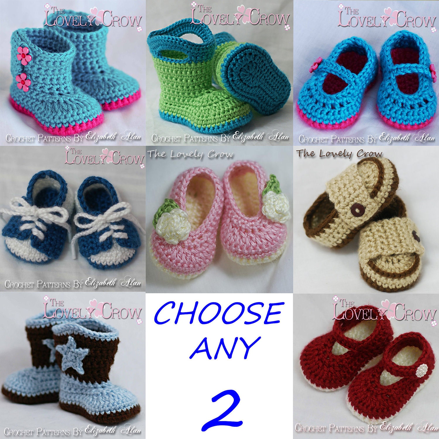 Crochet Patterns for Babies and Toddlers Any 2 Patterns 10.75