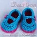 Girl Booties Crochet Pattern for Baby Teaparty Maryjanes -  4 sizes - Newborn to 12 months. 2 strap style options included. digital
