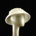 Handmade Cloche Felt Hat in Winter White Fur Felt with Hand Cut Oak Leaves - The Millinery Shop