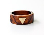 wood and brass triangle ring