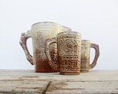 Frankoma Pottery Mayan Aztec Pitcher and Mugs - Modred12