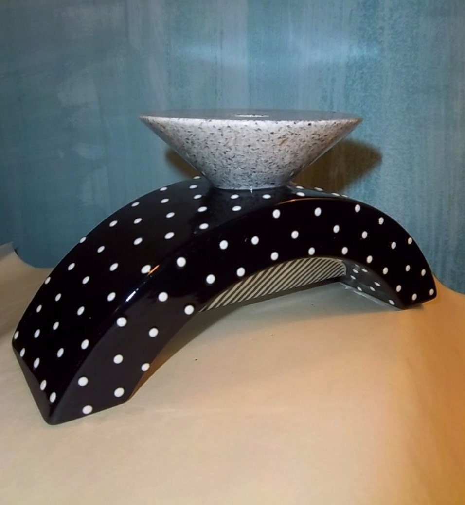 Vintage Signed Art Deco Candle Holder 1970s