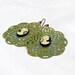 Cameo Earrings Green Filigree Earrings Lace Earrings Cameo Jewelry Bohemian Earrings Silhouette Jewelry - Laced in Silhouette
