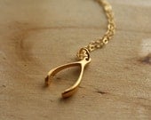 The Wishbone Necklace - Small Thai Gold 24kt