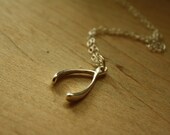 Sterling Silver Wishbone Necklace, Simple Pendant, Lucky Charm Jewelry, Delicate Chain, High Quality, Jewellery, Bridesmaids Necklace