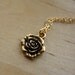 Small Gold Rose Necklace, 14kt Filled Chain, Delicate and Simple, Bridesmaid Gift, Miniature Flower Pendant