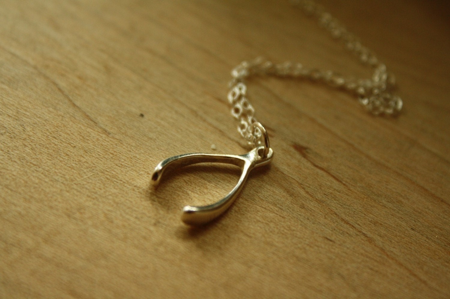 Sterling Silver Wishbone Necklace, Simple Pendant, Lucky Charm Jewelry, Delicate Chain, High Quality, Jewellery, Bridesmaids Necklace