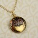 Small Yellow Whimsical Owl Locket, Girl's Necklace, Miniature Pendant, Purple, 14kt Gold Filled Chain, Little Bird Fashion, Women's Jewelry