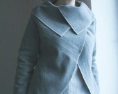 Upcycled Jacket Decorative Seams. Made to Order Upcycled Clothing Asymmetrical Reconstructed Recycled Woman's Clothing