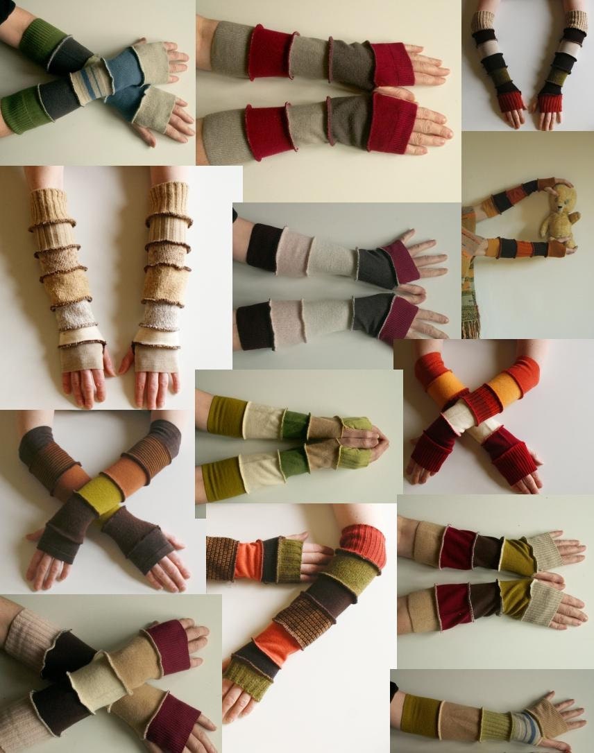 12 Gloves Fingerless Mittens Arm Warmers Wholesale Upcycled Sweaters Quantity Recycled Clothing Eco Friendly Style Winter Fashion