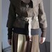 Upcycled woman's clothing Brown jacket in checked Eco friendly style Reconstructed jacket Spring fashion Big colar