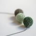 Avocado Green And Gray Three Beaded Beads Necklace.