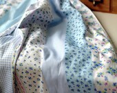 Patchwork Fabric Pastel Blue Stripes Dots Floral   - One VERY Fat Quarter on Etsy