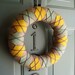 Yarn Wreath Felt Handmade Door Decoration - Fall Argyle Plaid 12in
