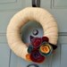 Yarn Wreath Felt Handmade Door Decoration - Sea of Jewels 8in
