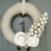 Yarn Wreath Felt Handmade Door Decoration - Winter White 8in