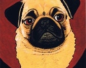 Pug Dog Heart Greeting Note Card