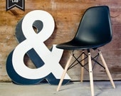 Large 3D Vintage Sign Inspired Wood Ampersand