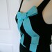 Embellished Black Tank Top with Fabulously Fun Turquoise Bow