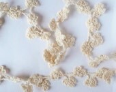 Handmade Crochet Lace Edging or Trim in Clover Leaf Pattern