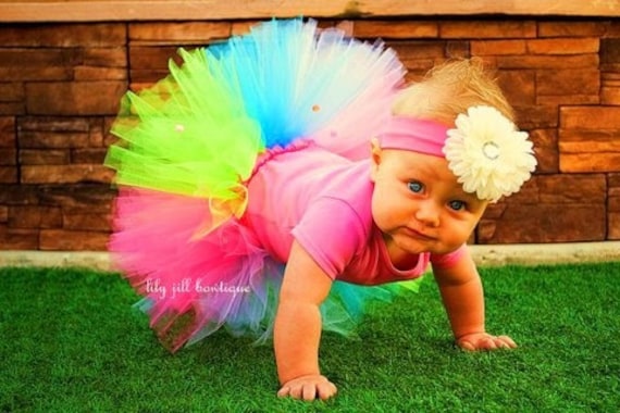 Tutu, Rainbow Sherbet, Newborn- 6 years, birthday, photo prop,ballet, Halloween costume, Costumes