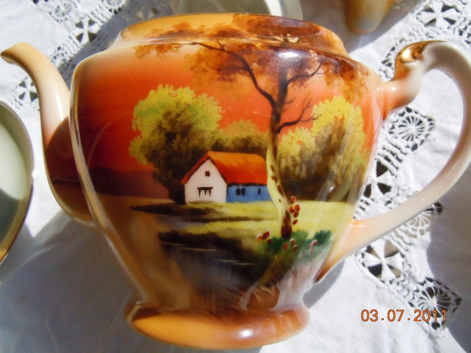 Vintage Handpainted  17 PC. China TEA SET Noritake/Japan