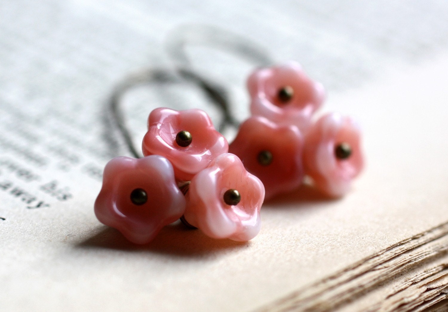 Flower Earrings. Peach Flower Earrings. Bloom Peaches and Cream
