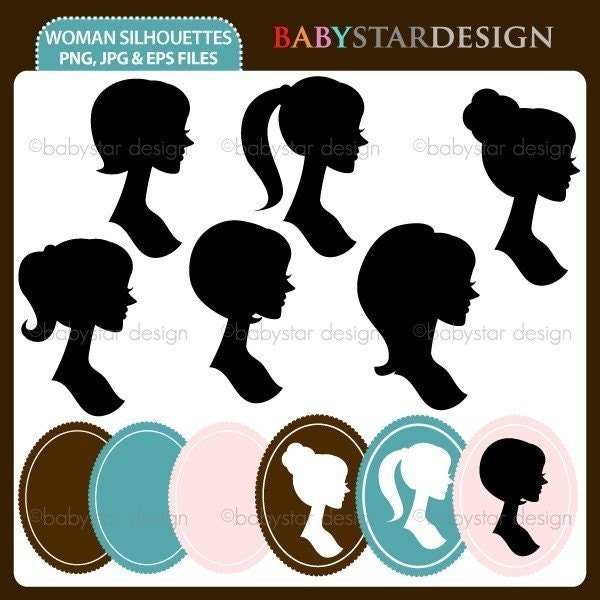 Woman Silhouettes Clip Art Set. zoom. PRODUCT : You will receive : 12