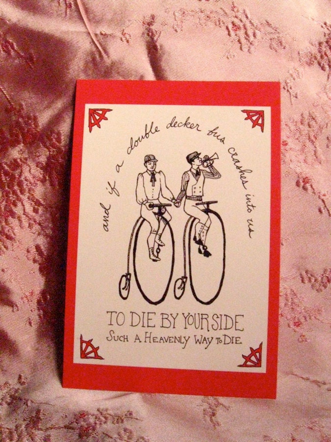 To Die by Your Side... Smiths-inspired Valentine