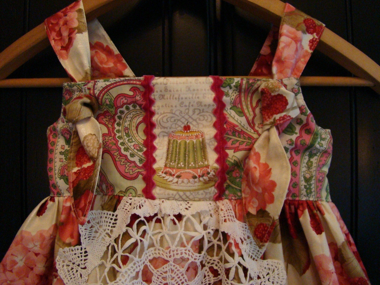 Raspberry Genoise girl's hydrangea knot dress