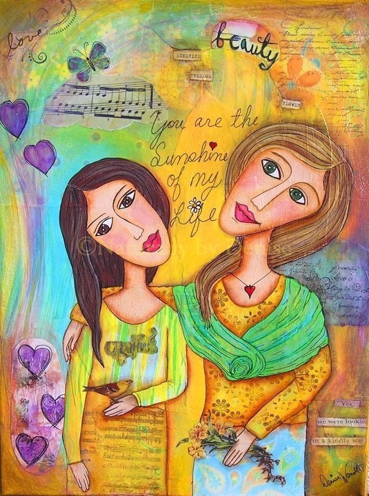 Sunshine of my life     Mixed media Collage    12 X 16" Art Print     FREE SHIPPING