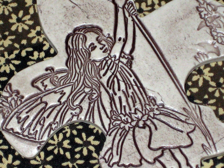 Lavender Flower Fairy Fleur de Lis in Chocolate and Sepia