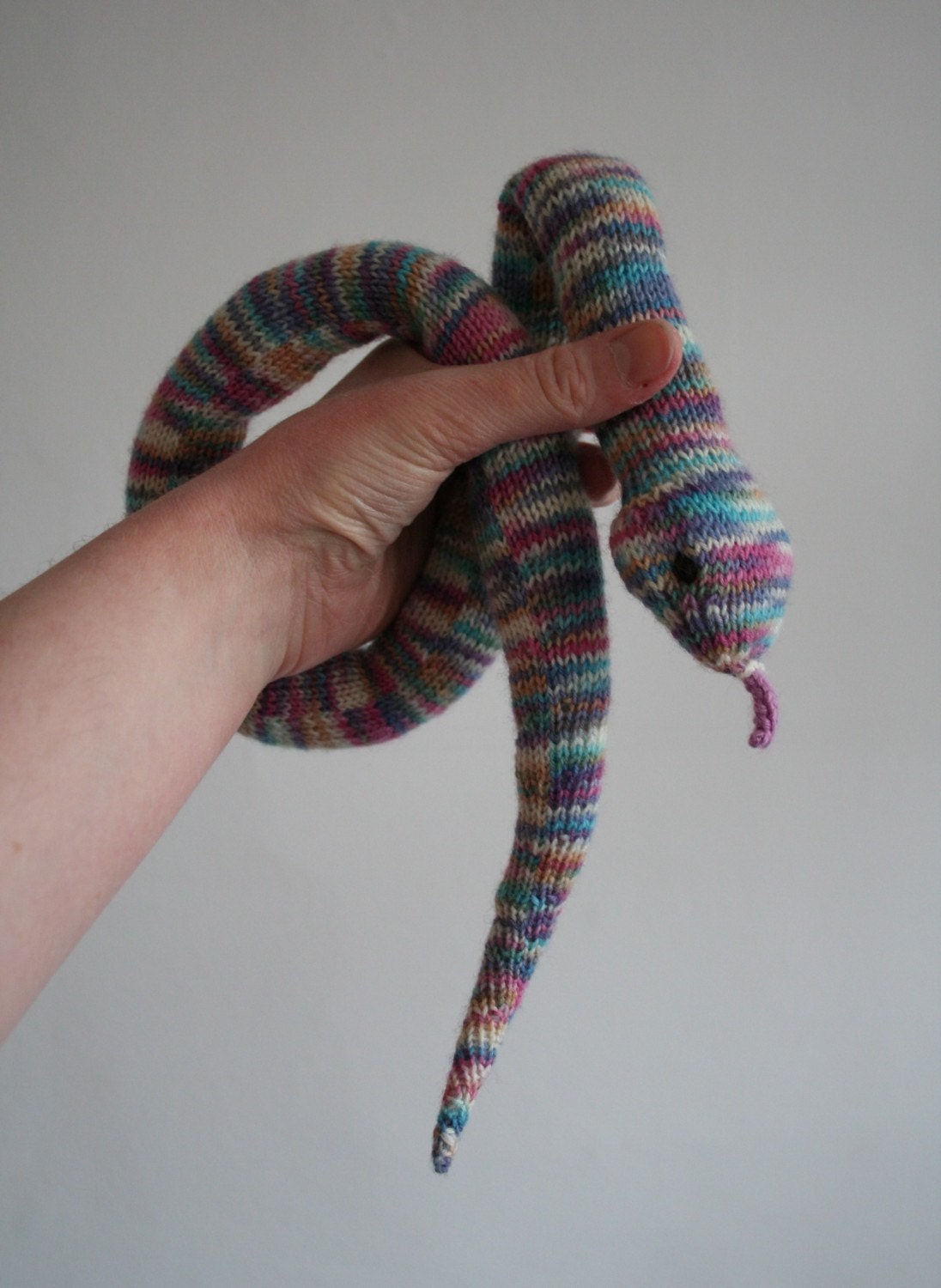 Muted rainbow rattlesnake (knitted)