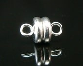 7 x 6 mm SUPER STRONG silver plated magnetic clasps, 12 pcs