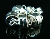 9 x 7 mm SUPER STRONG silver plated magnetic clasps, 6 clasps